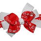 7/8" Grosgrain Ribbon Red & White Heart Valentines Print DIY Hair Bows Crafts