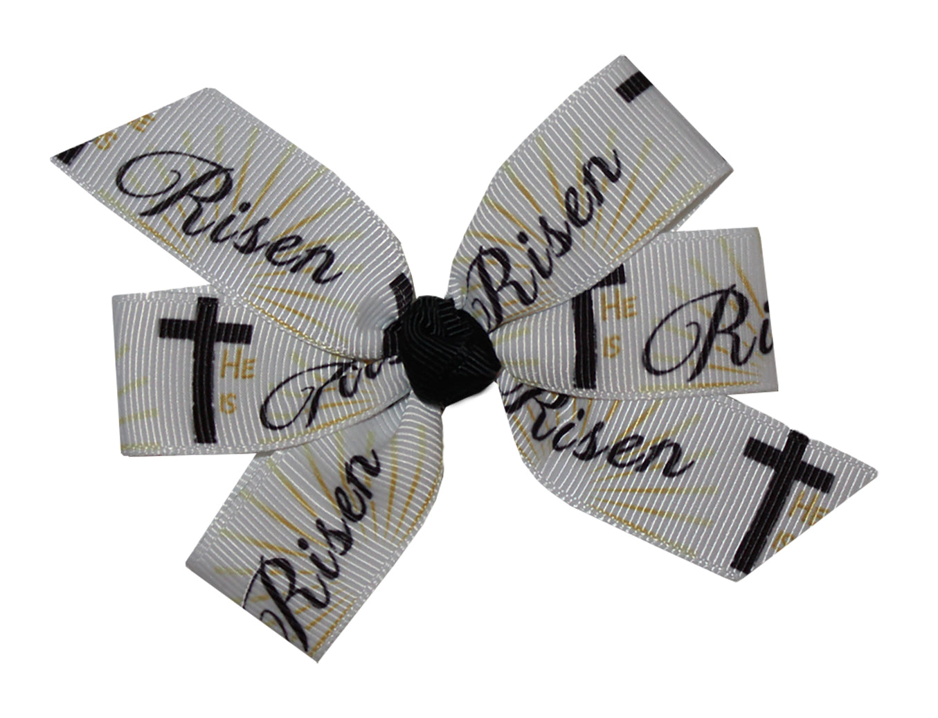 WD2U Baby Girls Infant He is Risen Cross 3" Hair Bow Stretch Headband