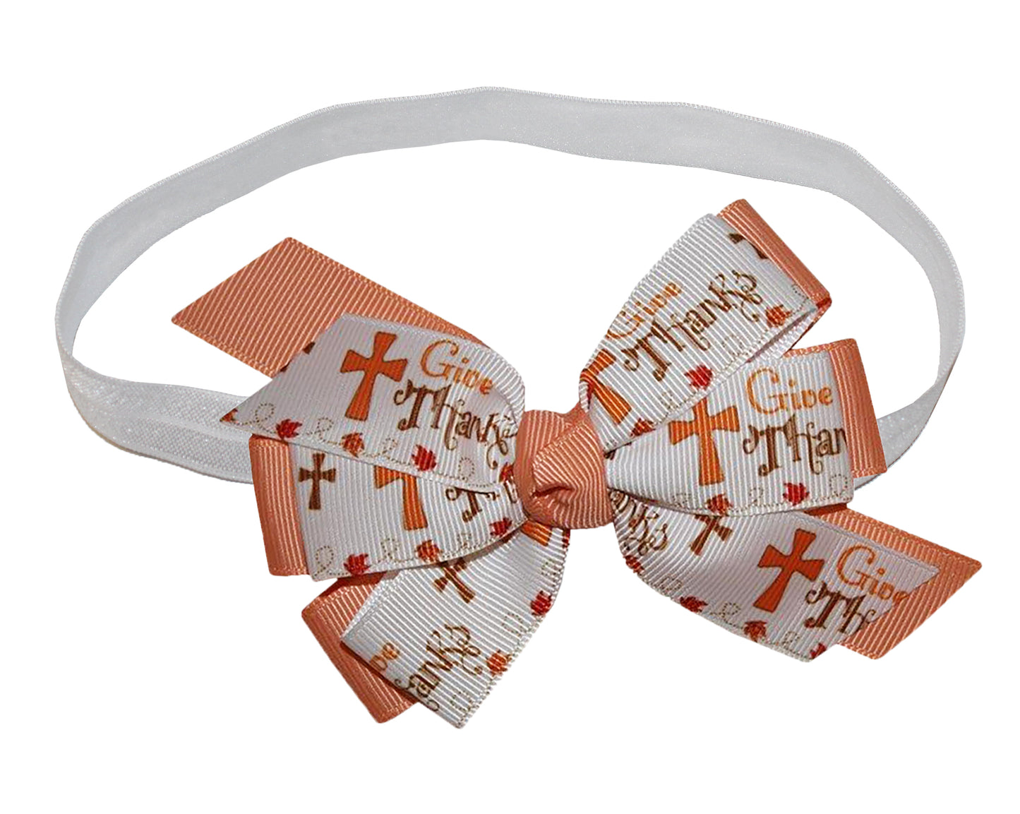 WD2U Baby Girls Thanksgiving Cross Harvest Hair Bow Headband