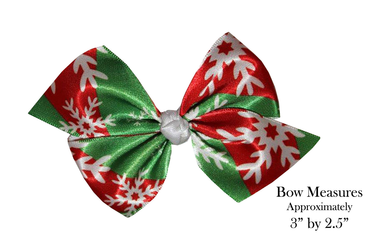 WD2U Baby Girls Set of 2 Christmas Red & Green Snowflake Hair Bows Clips