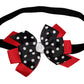 WD2U Baby Girls Ultimate Red & Black Dotted Lady Bug Hair Bow Stretch Headband