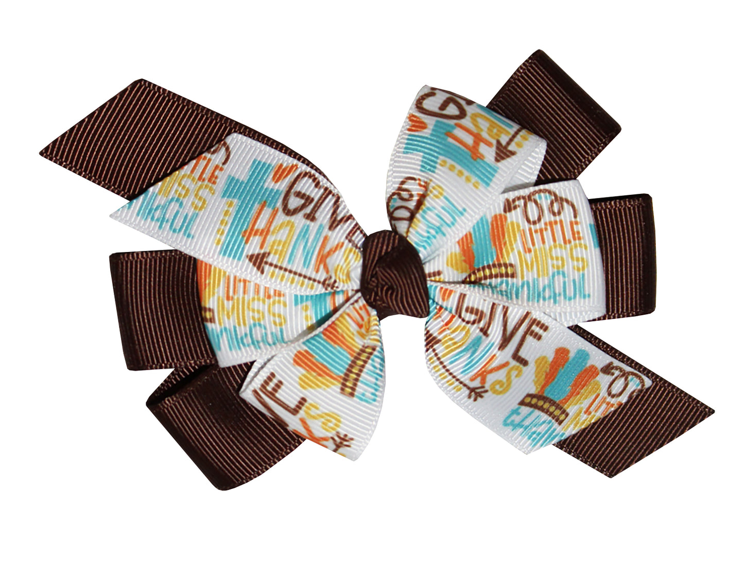 WD2U Girls 4.5" Brown Little Miss Thankful Hair Bow Headband