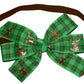WD2U Girls Green Christmas Plaid Deer Woodland Hair Bow Stretch Headband USA