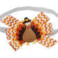 WD2U Baby Girls 4.5" Pilgrim Tom Turkey Thanksgiving Hair Bow on Stretch Headband