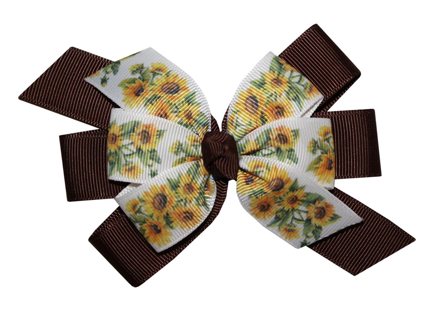 WD2U Girls Country Sunflower Hair Bow French Clip