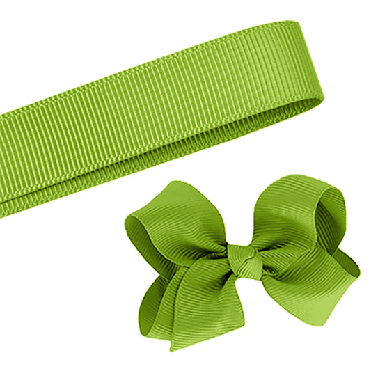 5 Yards Solid Apple Green Grosgrain Ribbon Yardage DIY Crafts Bows USA