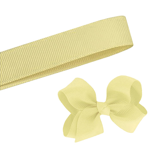 5 Yards Solid Light Yellow Grosgrain Ribbon Yardage DIY Crafts Bows USA