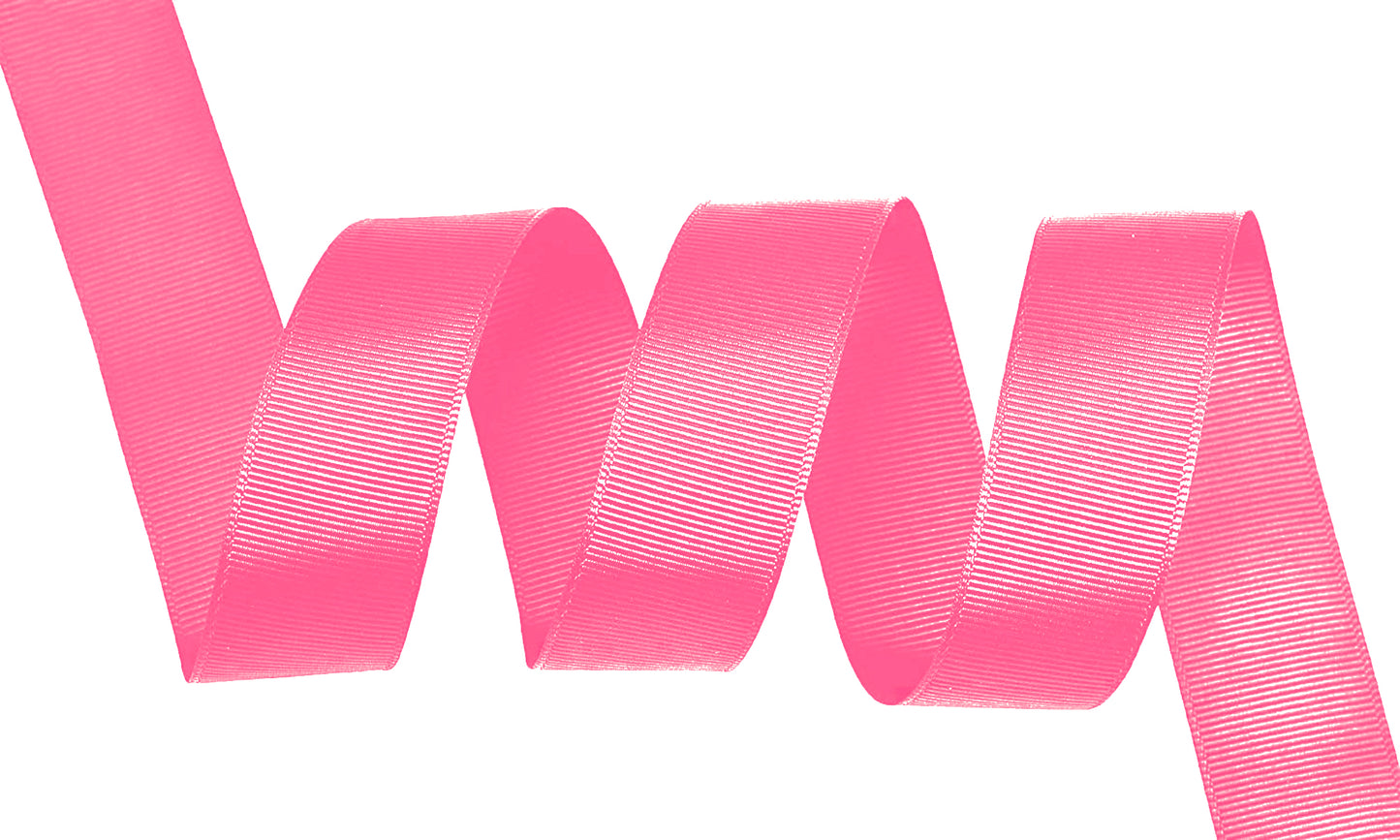 5 Yards Solid Bright Pink Grosgrain Ribbon Yardage DIY Crafts Bows USA