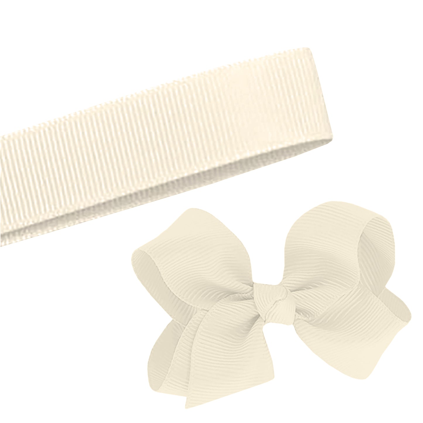 5 Yards Solid Creamy Ivory Grosgrain Ribbon Yardage DIY Crafts Bows USA