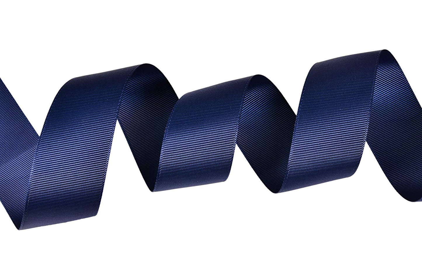 5 Yards Solid Navy Blue Grosgrain Ribbon Yardage DIY Crafts Bows USA