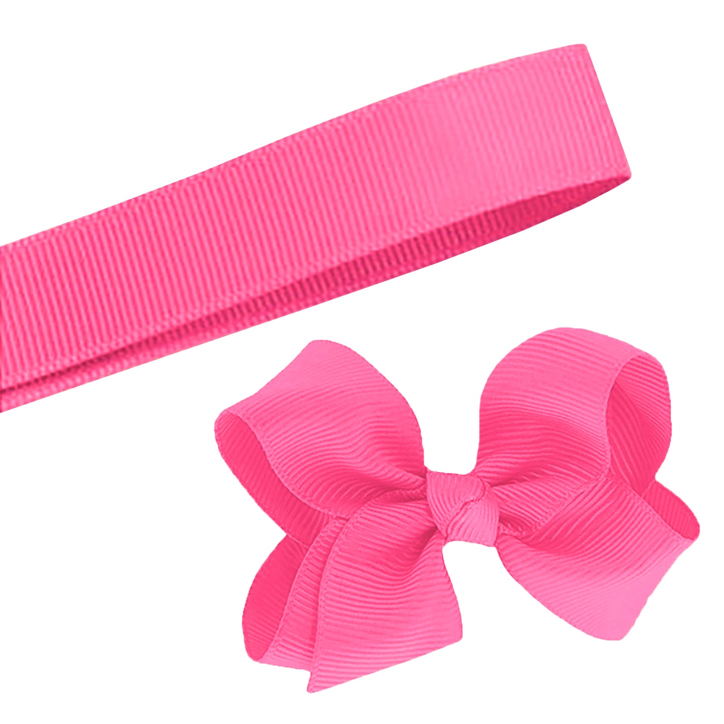 5 Yards Solid Neon Pink Grosgrain Ribbon Yardage DIY Crafts Bows USA