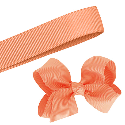 5 Yards Solid Peach Grosgrain Ribbon DIY Crafts Bows USA