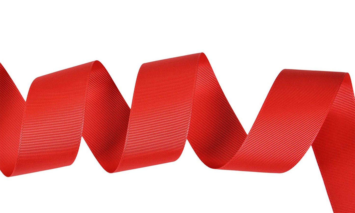 5 Yards Solid Poppy Red Grosgrain Ribbon Yardage DIY Crafts Bows USA