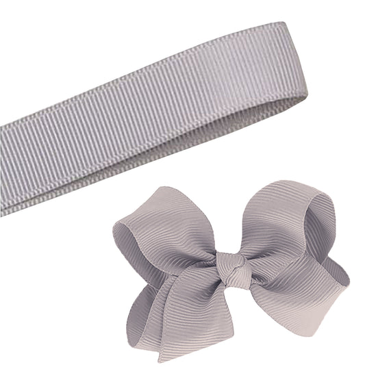 5 Yards Solid Light Grey Gray Grosgrain Ribbon Yardage DIY Crafts Bows USA
