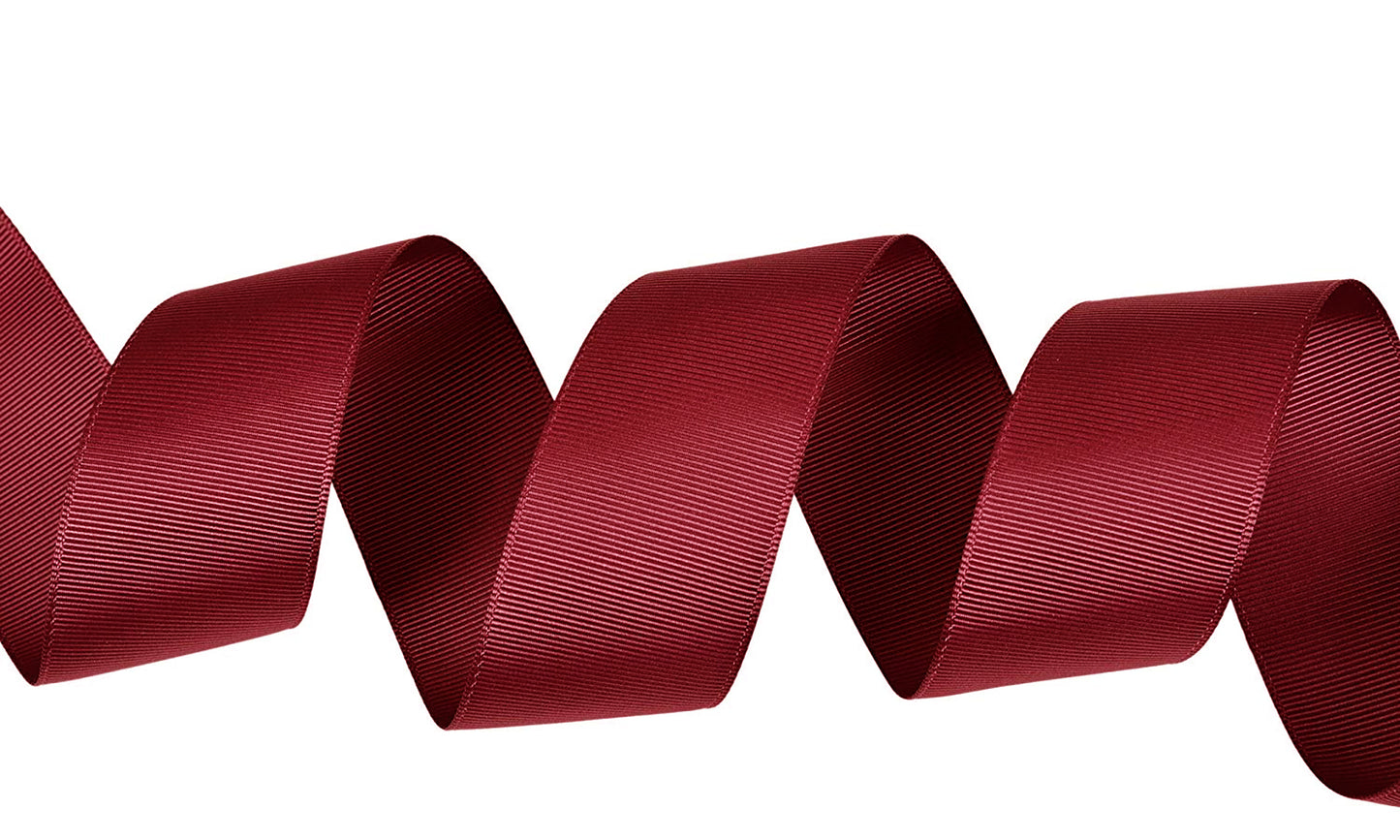 5 Yards Solid Burgundy Red Grosgrain Ribbon Yardage DIY Crafts Bows USA