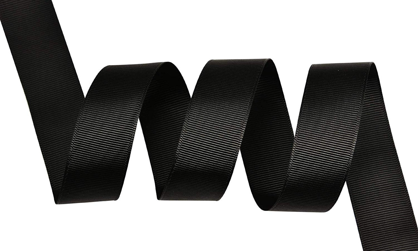 5 Yards Solid Black Grosgrain Ribbon Yardage DIY Crafts Bows USA