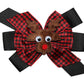 WD2U Girls Woodland Buffalo Plaid Reindeer Christmas Hair Bow French Clip USA