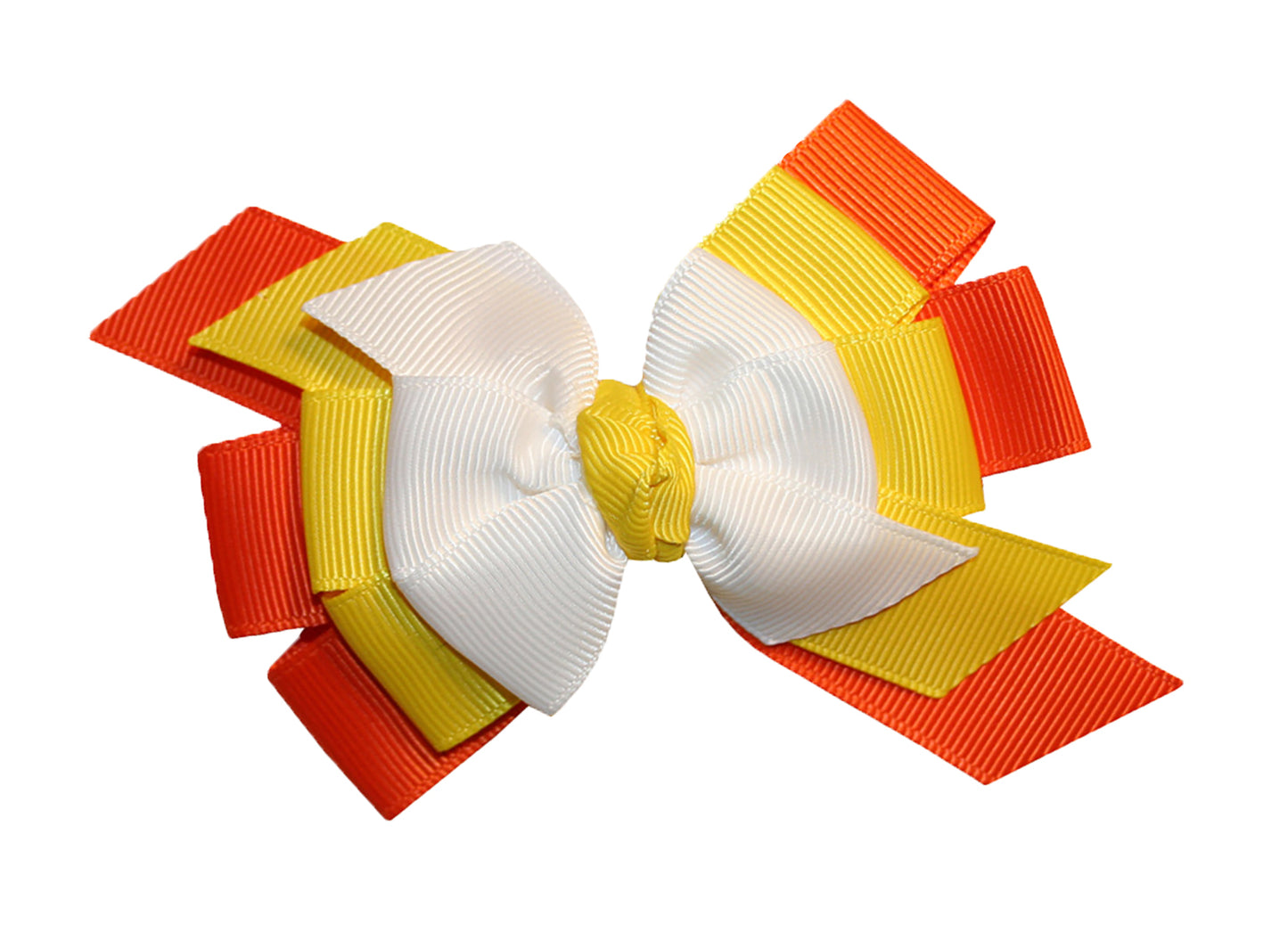 WD2U Girls Candy Corn Thanksgiving Harvest Hair Bow on Alligator Clip