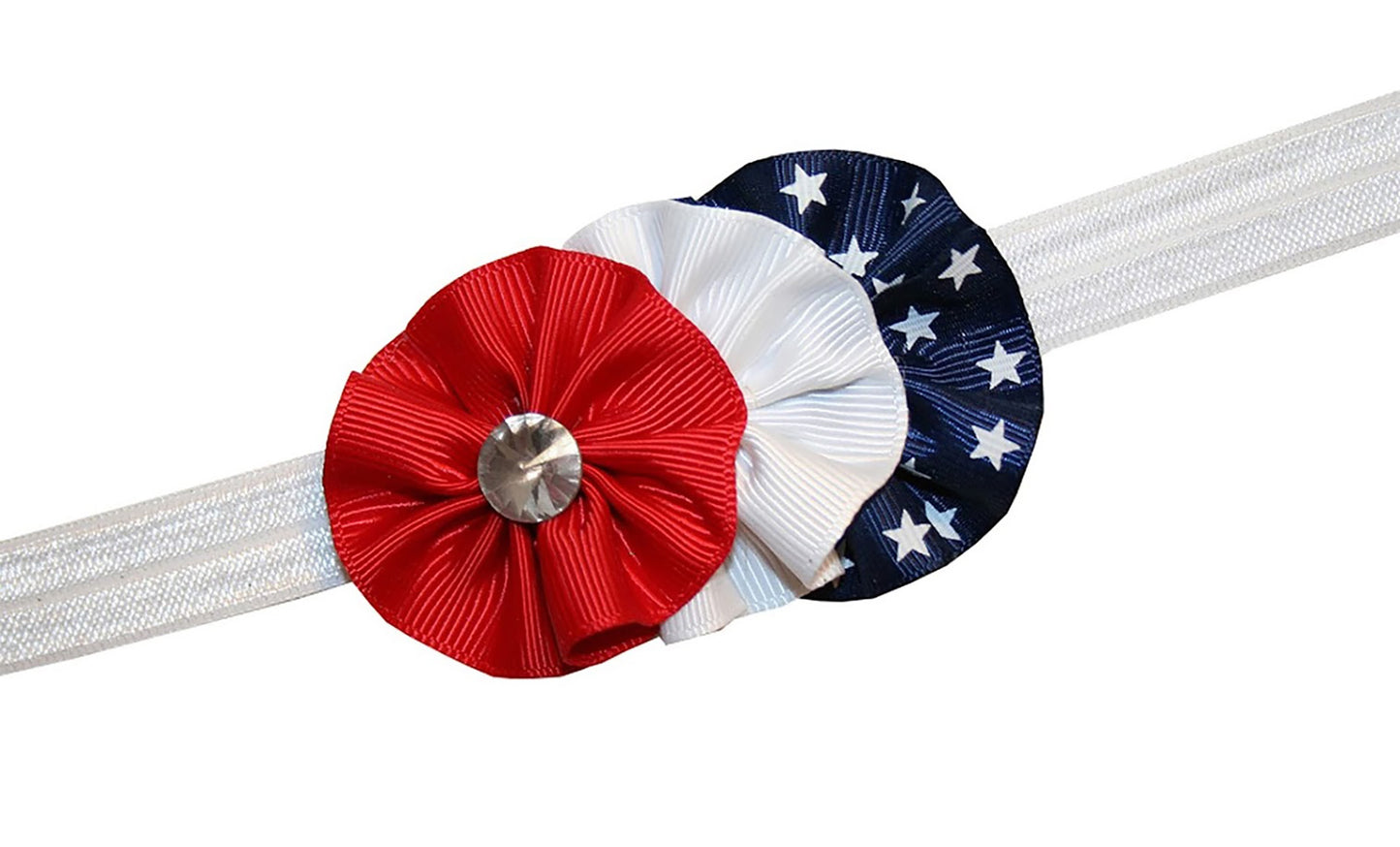 WD2U Baby Girls 3.5" Red White Blue Shooting Star Patriotic Hair Bow Stretch Headband
