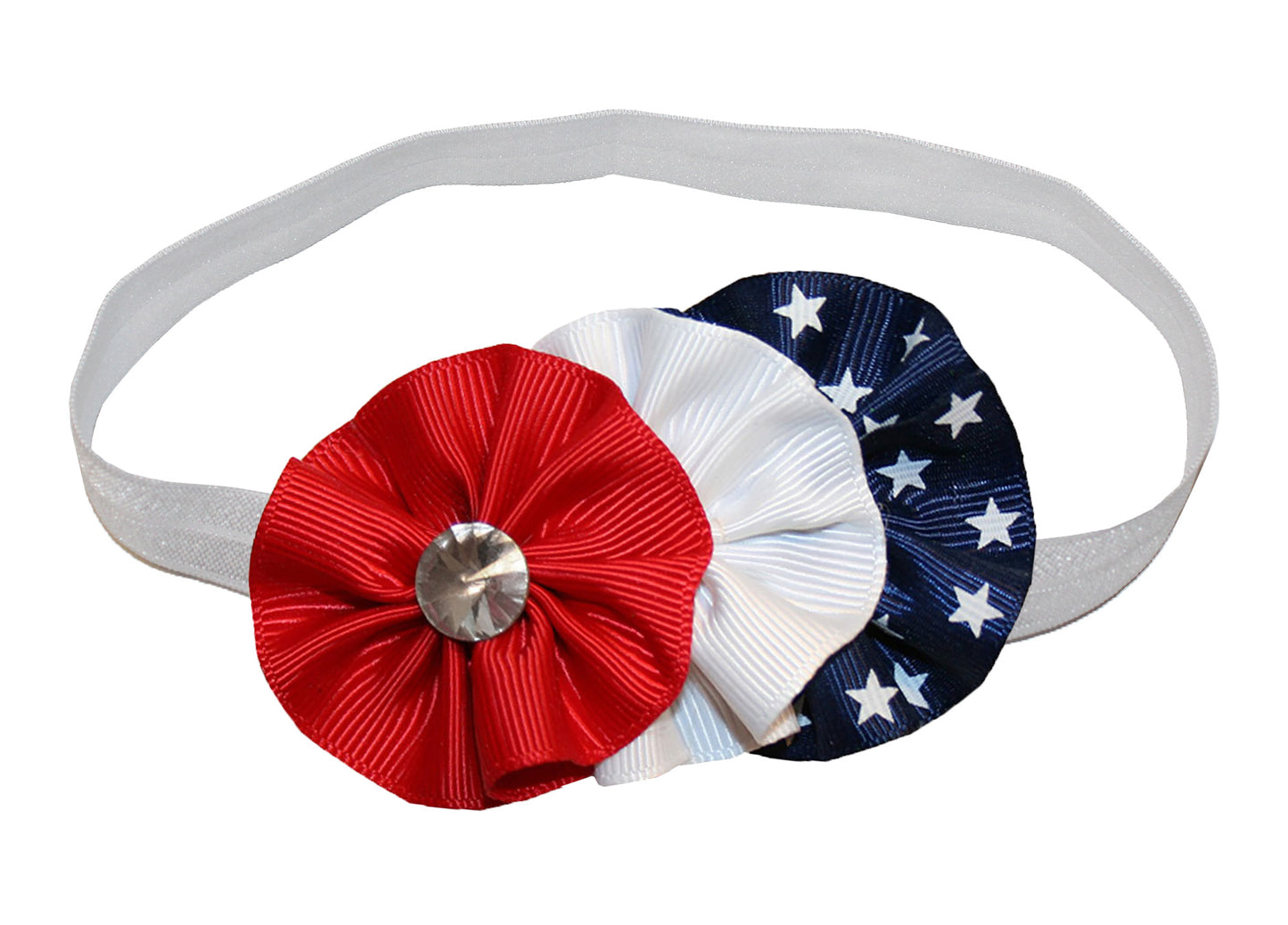 WD2U Baby Girls 3.5" Red White Blue Shooting Star July 4th Hair Bow Stretch Headband