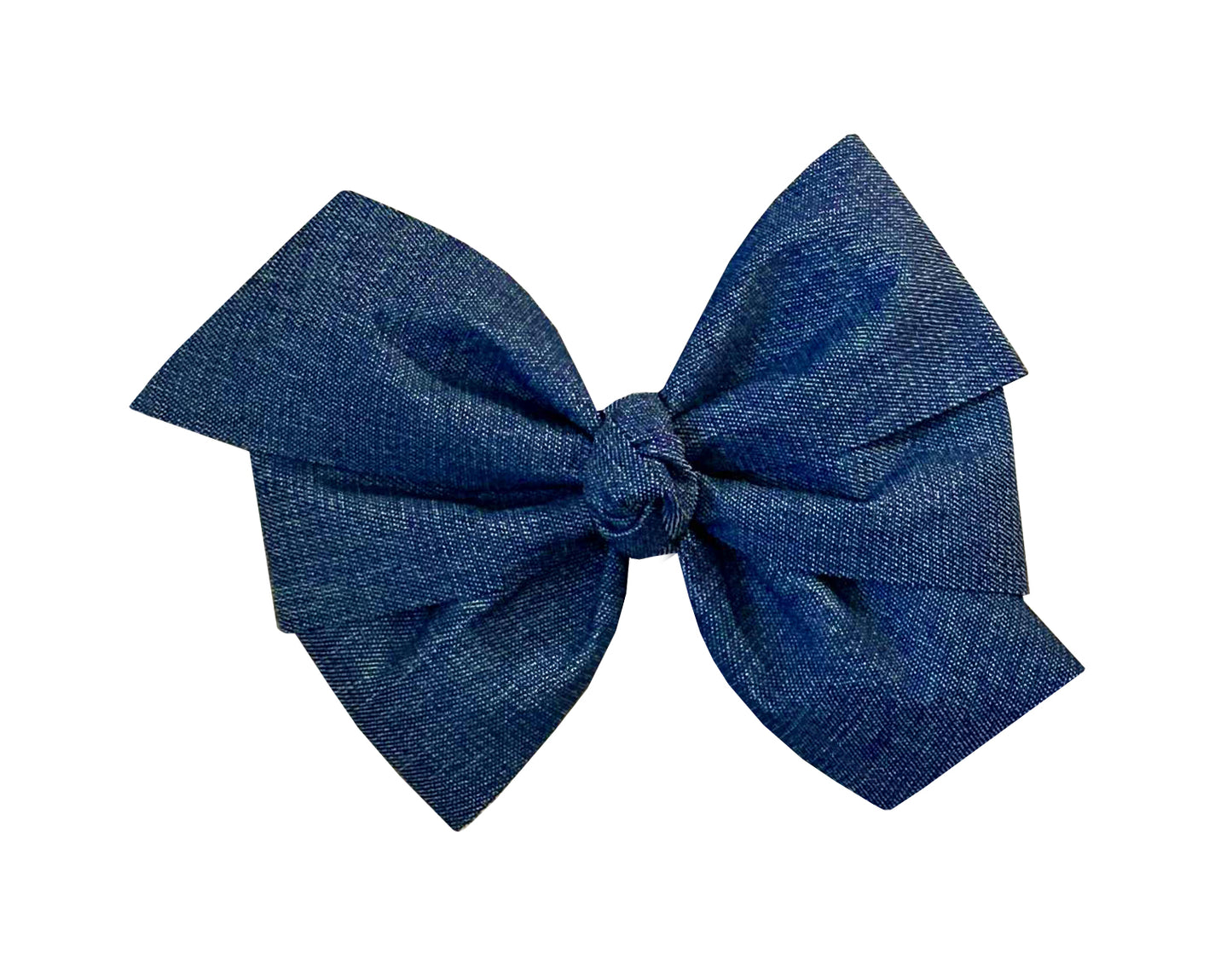 WD2U Girls 5" Denim Blue Jean Hair Bow French Clip Barrette