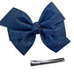WD2U Girls 5" Denim Blue Jean Hair Bow Alligator Clip
