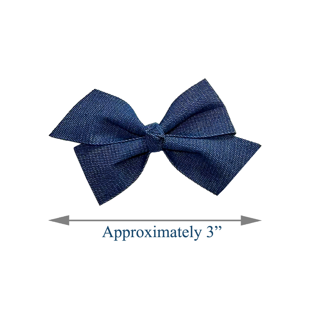 WD2U Baby Girls Set of 2 Denim Blue Jean Grosgrain 3" Hair Bows Alligator Clips