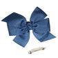 WD2U Girls 5" Denim Blue Grosgrain Hair Bow French Clip