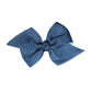 WD2U Baby Girls 3" Denim Blue Grosgrain Hair Bow White Headband