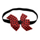 WD2U Baby Girls Infant Red Black Buffalo Plaid 3" Hair Bow Stretch Headband