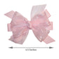 WD2U Baby Girls 4.5" Precious Pink Organza Flower Girl Hair Bow Stretch Headband