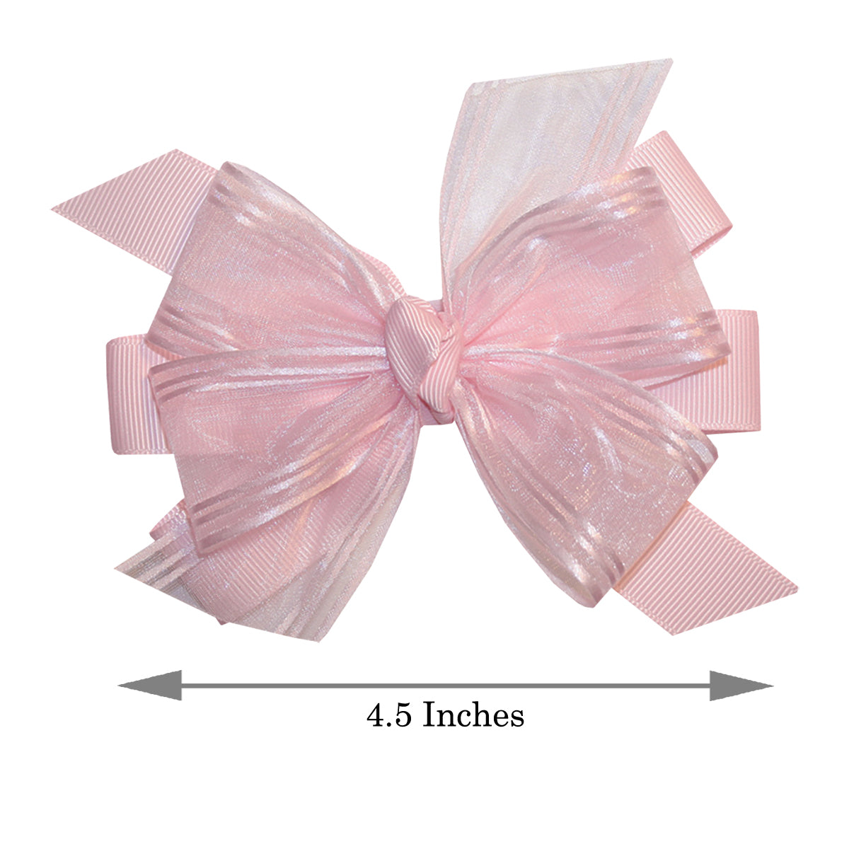 WD2U Baby Girls 4.5" Precious Pink Organza Flower Girl Hair Bow Stretch Headband