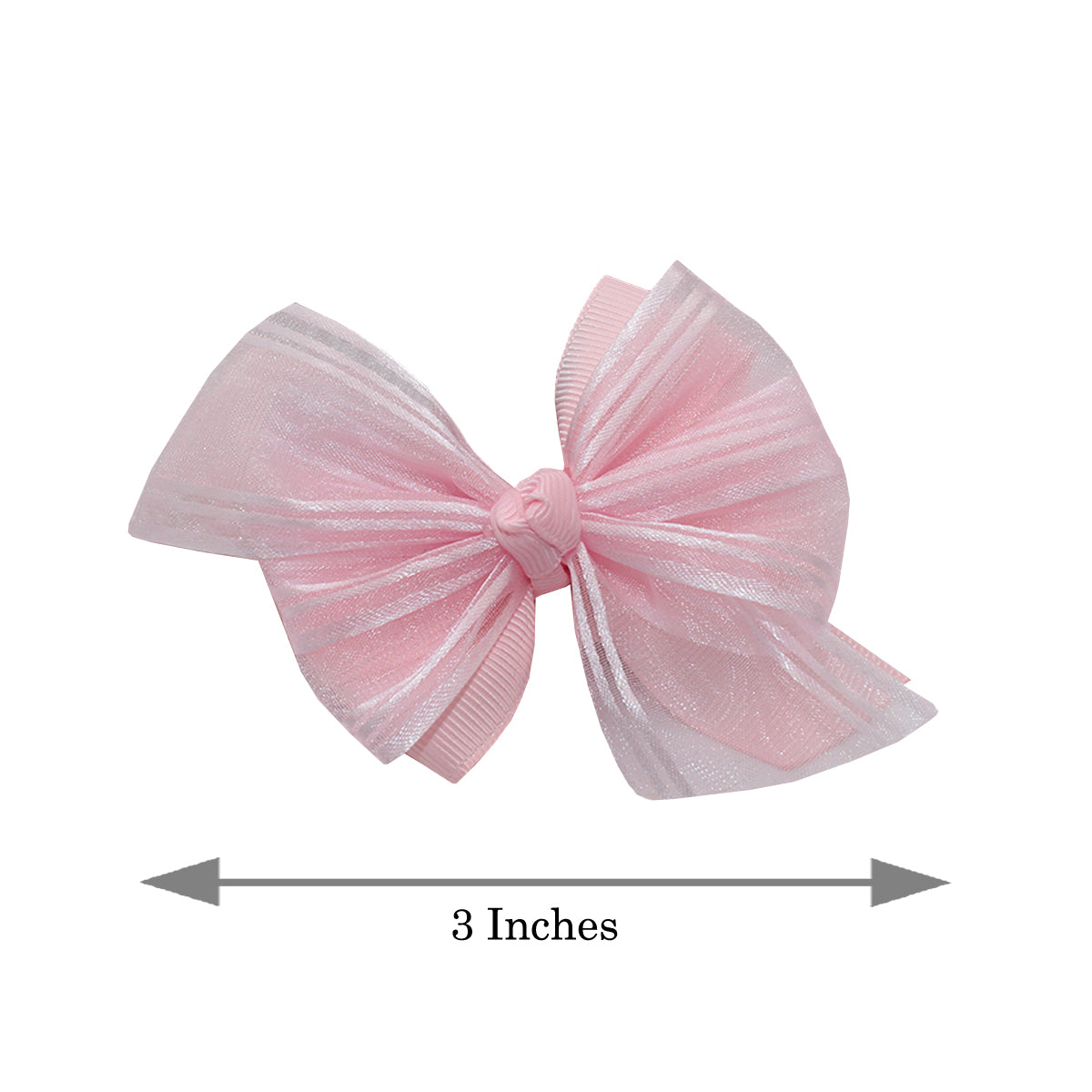 WD2U Baby Girls Precious Pink Organza Grosgrain 3" Hair Bow Infant Stretch Headband