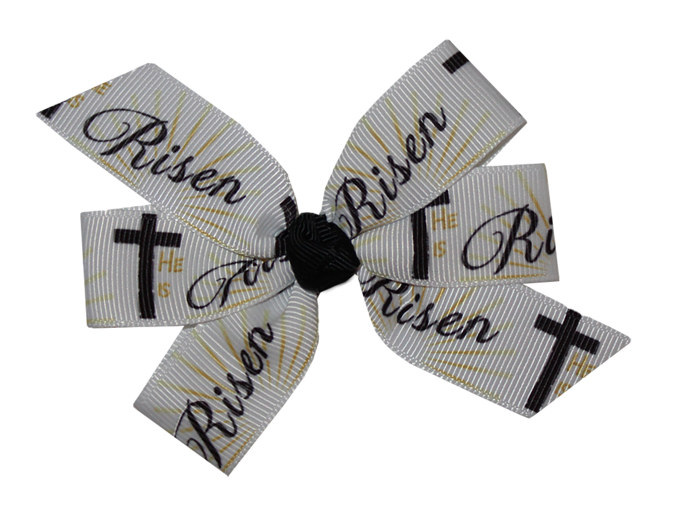 WD2U Baby Girl Set of 2 He is Risen Cross 3" Hair Bows Alligator Clips