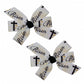 Baby Girl Set of 2 He is Risen Cross 3" Pigtail Hair Bows Alligator Clips