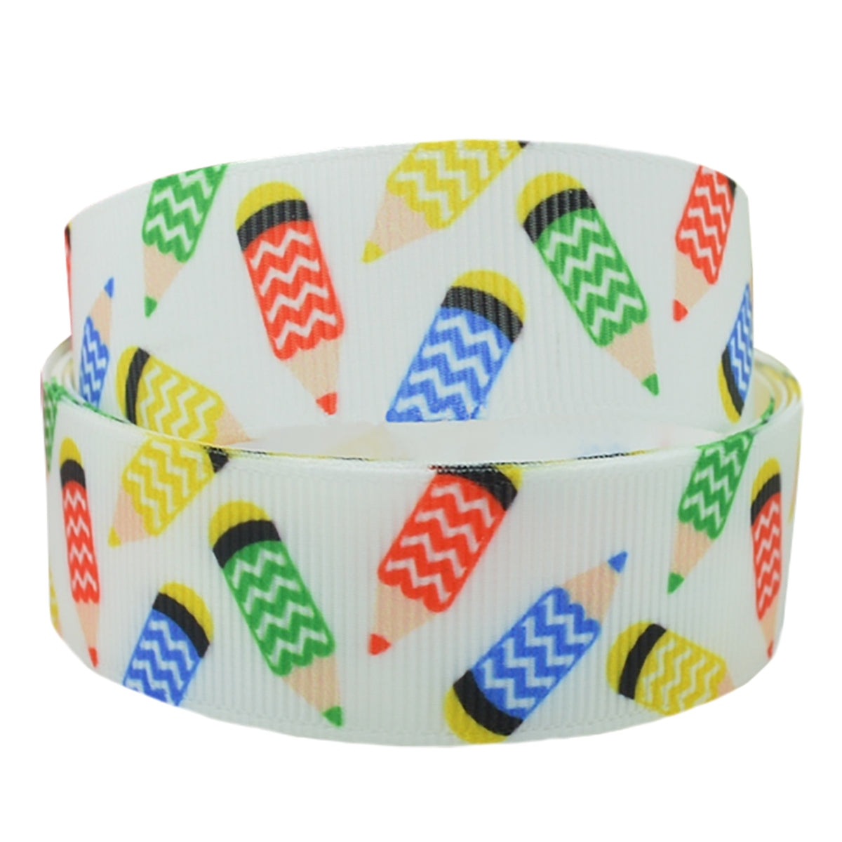 7/8" Chevron Pencil Back to School Grosgrain Ribbon DIY Bows Crafts