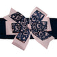 WD2U Girls 5" Navy & Pink Sweet Heart Valentines Hair Bow Wide Stretch Headband