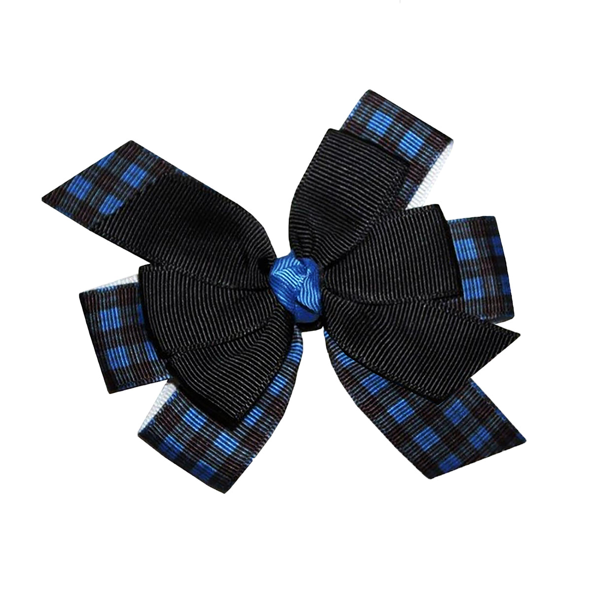 WD2U Girls 4.5" Scottish Blue Tartan Plaid Woodland Hair Bow French Clip