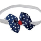 WD2U Baby Girls Red White Blue Star Spangled 3" Hair Bow Infant Stretch Headband
