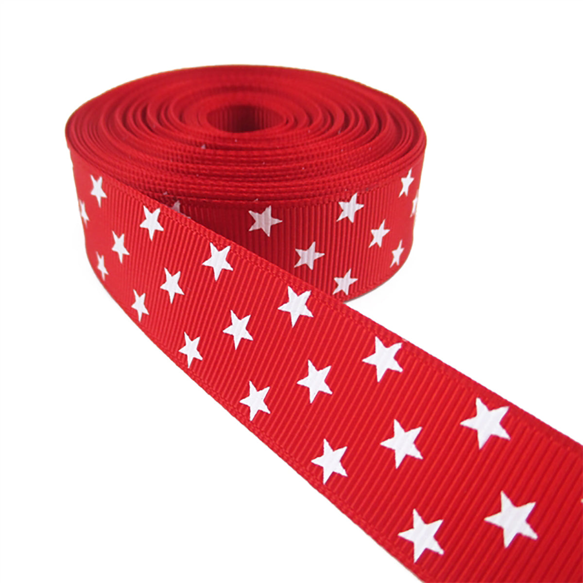 5 Yards 7/8" Patriotic Star Grosgrain Ribbon Red Royal or Navy Blue DIY Bows Crafts