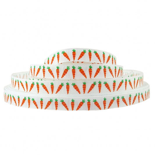 3/8" Grosgrain Ribbon Carrot Garden Bunny Rabbit DIY Easter Hair Bows Gifts Crafts