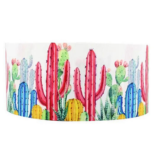 1" Pink Saguaro Cactus Desert Succulent Grosgrain Ribbon DIY Hair Bows Crafts