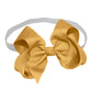 WD2U Girls 4" Solid Grosgrain Ribbon Boutique Hair Bow White Stretch Headband