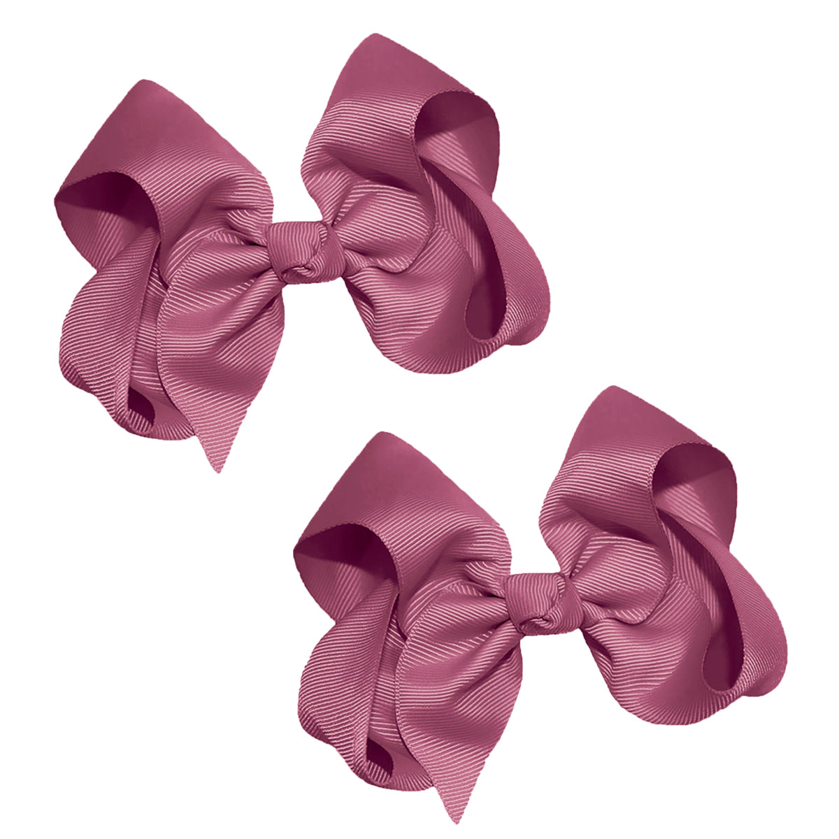 WD2U Girls Set of Two 4" Solid Grosgrain Pigtail Hair Bows French Clip Barrettes