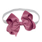 WD2U Girls 4" Solid Grosgrain Ribbon Boutique Hair Bow White Stretch Headband