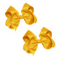 WD2U Girls Set of Two 4" Solid Grosgrain Pigtail Hair Bows French Clip Barrettes