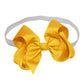 WD2U Girls 4" Solid Grosgrain Ribbon Boutique Hair Bow White Stretch Headband