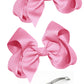 WD2U Girls Set of Two 4" Solid Grosgrain Pigtail Hair Bows French Clip Barrettes