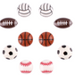 Set of 10 Sports Resin Flatback - Choice of Basketball Volleyball Baseball or Soccer DIY Hair Bows Crafts