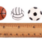 Set of 10 Sports Resin Flatback - Choice of Basketball Volleyball Baseball or Soccer DIY Hair Bows Crafts